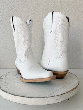 Lane Smokeshow Girls White Cowboy Boots Size 1 Western Cowgirl Kids Childrens